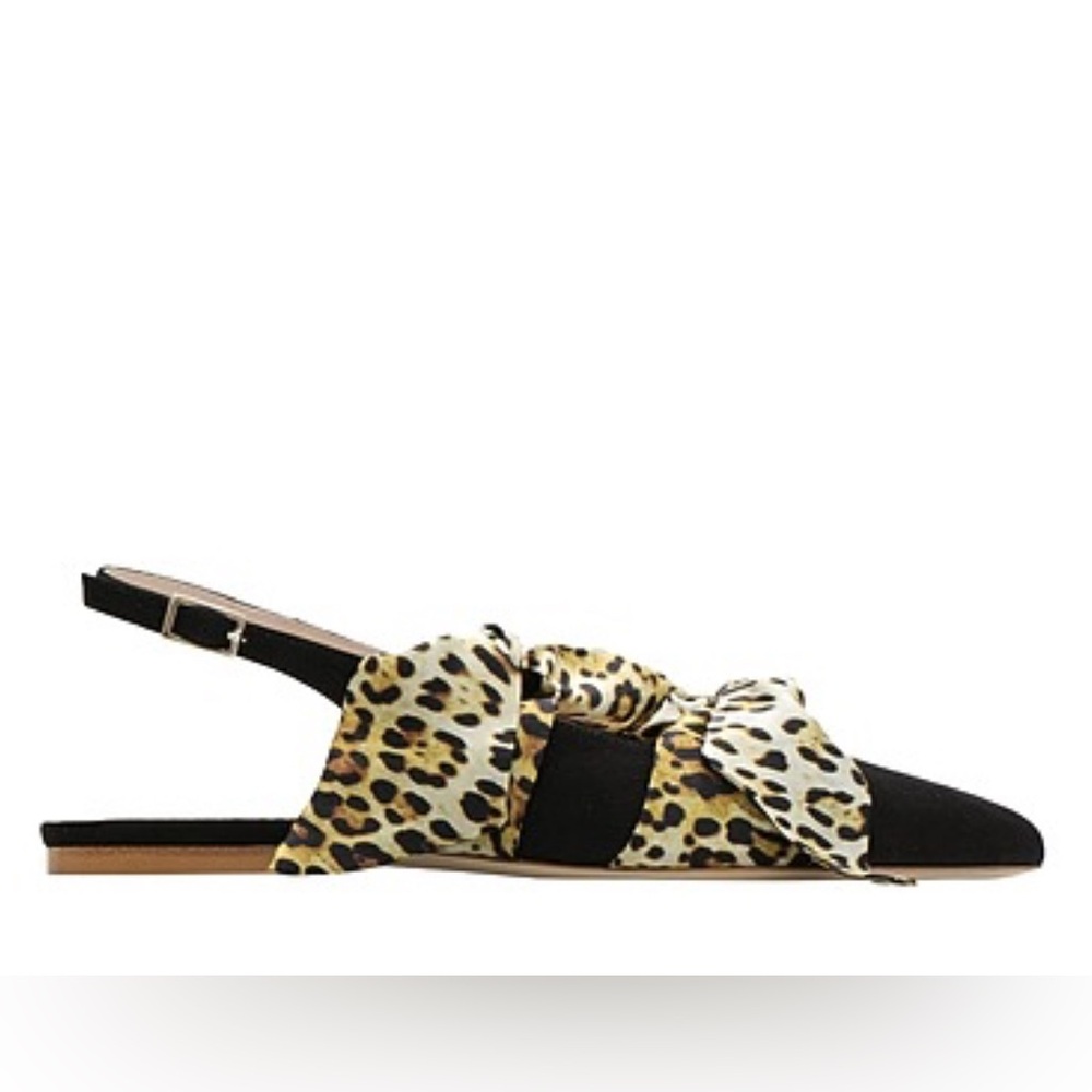 GIA COUTURE EVA FOOTWEAR LEOPARD PRINT SLING BACK FLATS Size 10 NIB